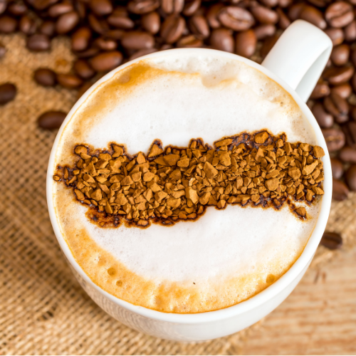 Dalgona whipped coffee made at home using Scoogcoffee True Original freeze-dried instant coffee
